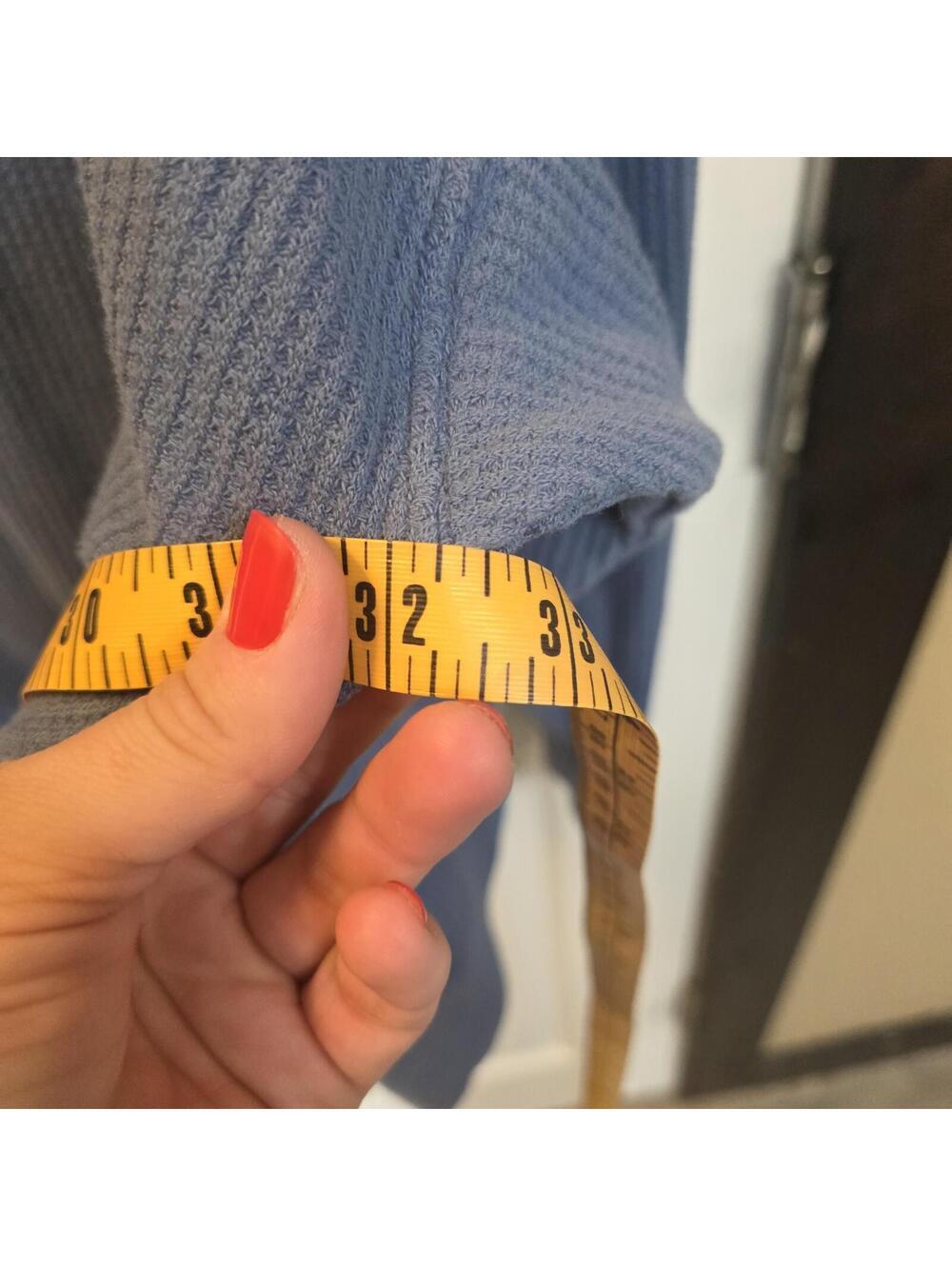 aerie Oversized Waffle Knit Hoodie Sweatshirt in Blue XL - Picture 5 of 6
